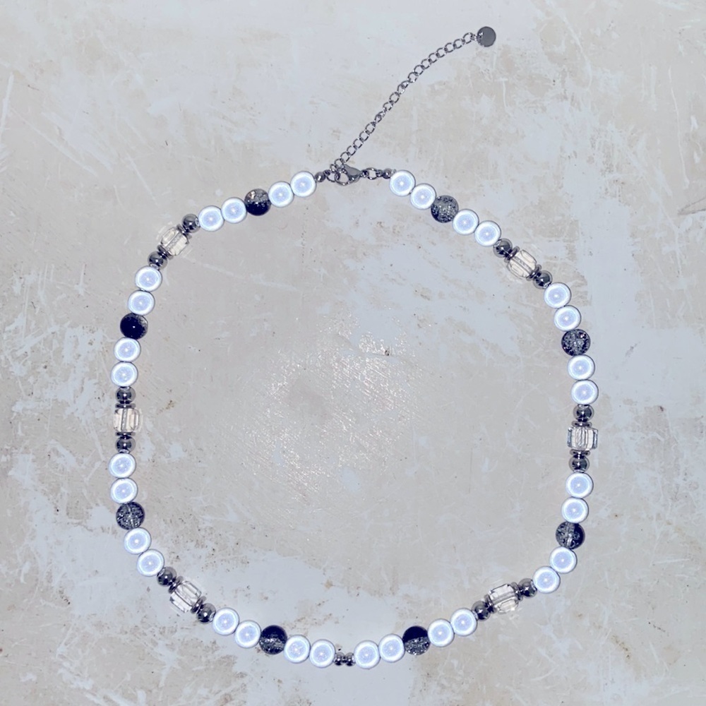 mcmlxxx designer choker necklace glow in the dark beads streetwear NWT UNI​​​​